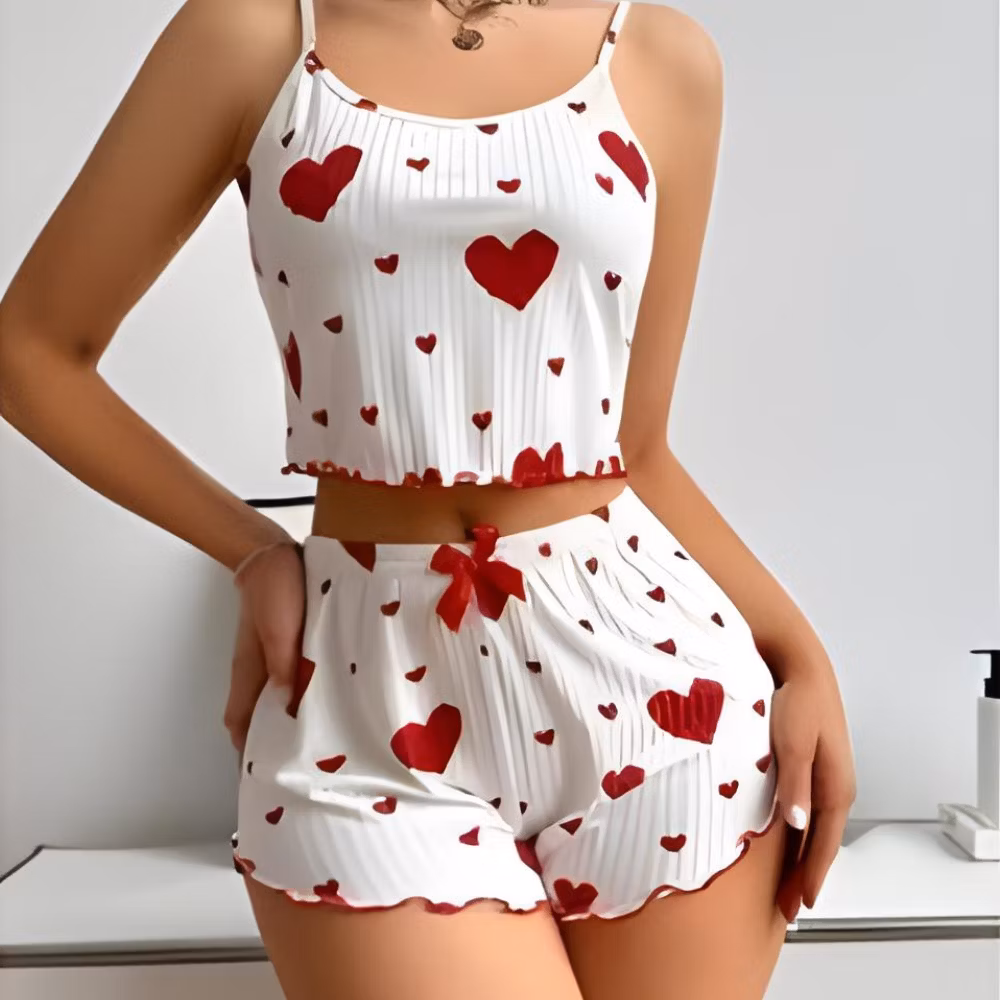 Pijama feminino curto cropedd e shorts